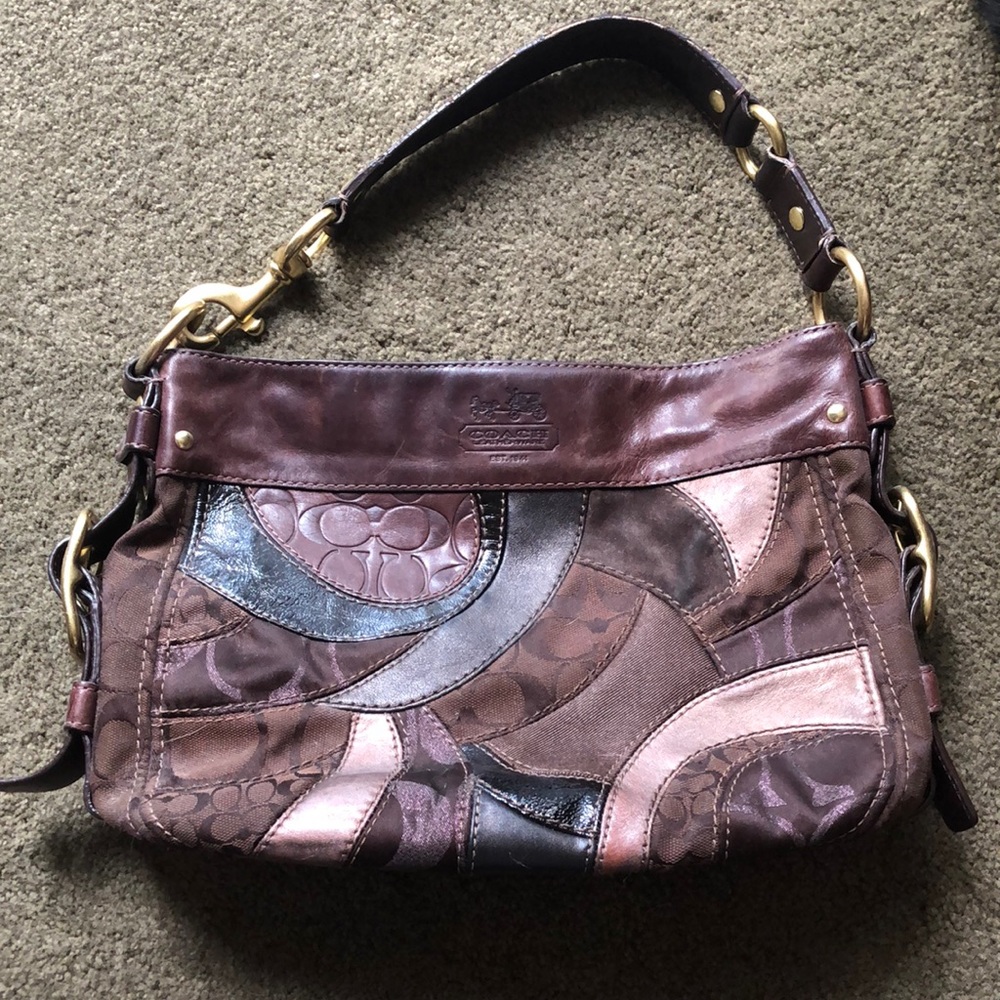 Coach Leather Patchwork Shoulder Purse